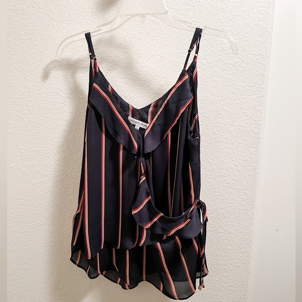 Heartloom navy striped spaghetti strap tank, size L, never worn